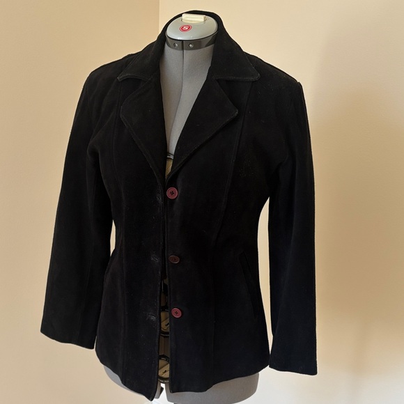 Jordache Jackets & Blazers - Jordache USA Black Women's Suede Jacket sz 6-8 Vintage